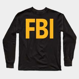 FBI Shirt Back Print Gold Long Sleeve T-Shirt